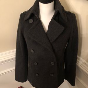 J. Crew Charcoal Peacoat with Thinsulate.
